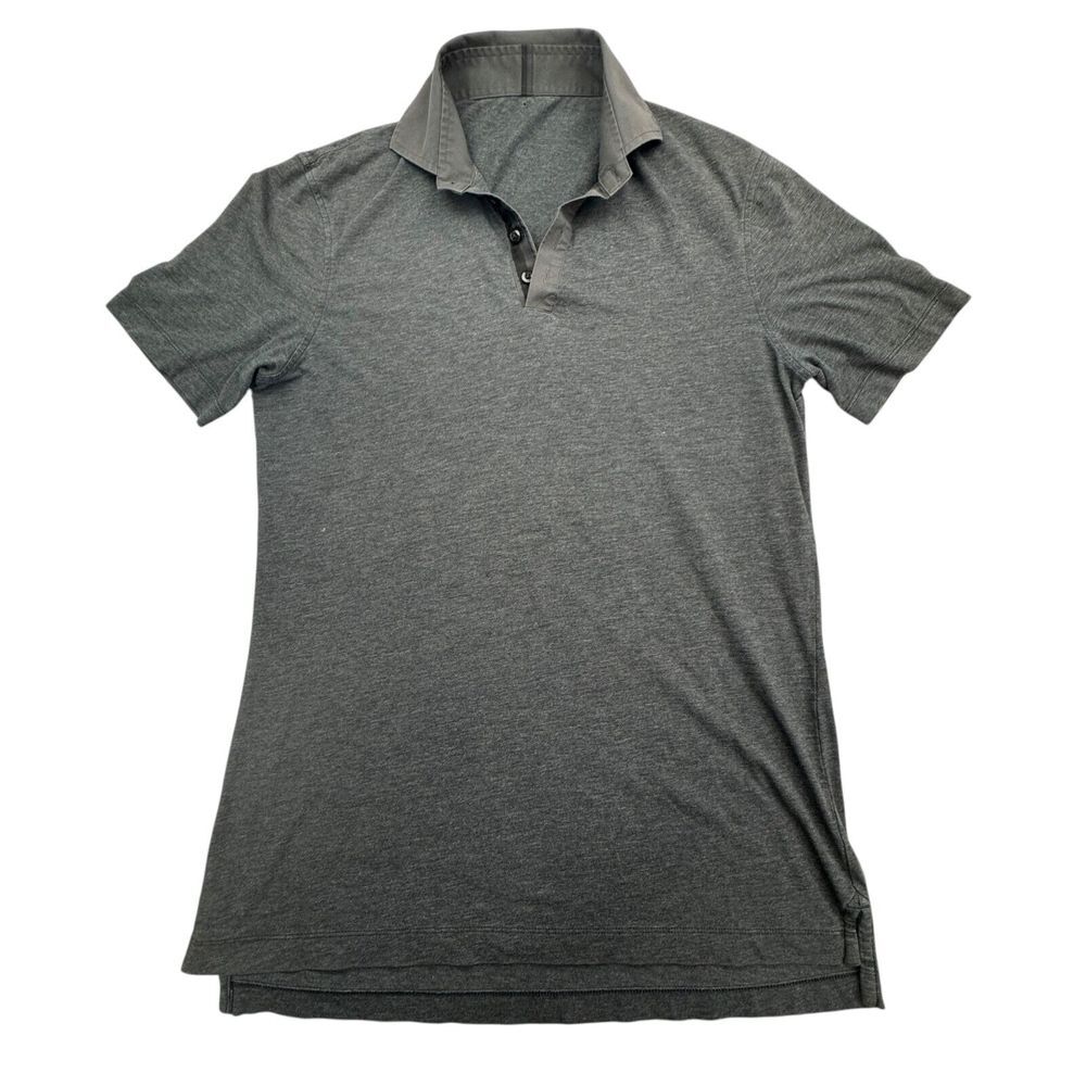 Lululemon Evolution Polo Shirt Mens Medium Dark Gray Stretch Short Sleeve